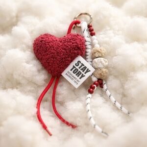 Red Heart Keychain with Beads